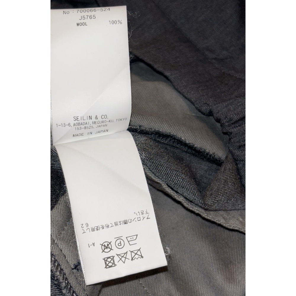 Blue Blue Japan Seilin & Co. 100% Tropical Wool Pleated Drop-Crotch Trousers 2/M - Picture 9 of 9
